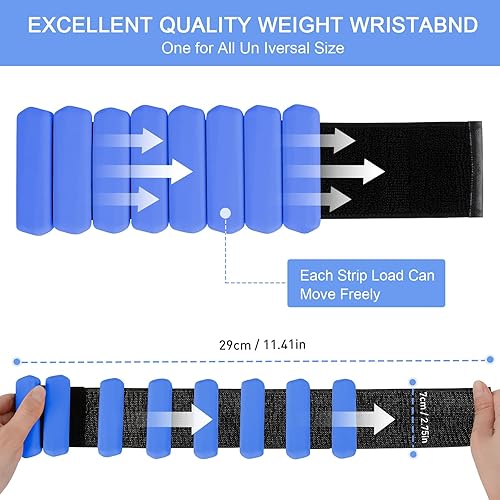 Miniatura 2 de Juego de 2 pesas para muñeca, pesas para brazos y piernas para mujeres y hombres, pesas ajustables para muñeca y tobillo para caminar, yoga,