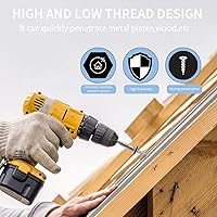 Vista 4 de Tornillos para techos de metal de 10 x 2 pulgadas, tornillo para techo de chapa metálica con cabeza hexagonal con arandela EPDM para techos