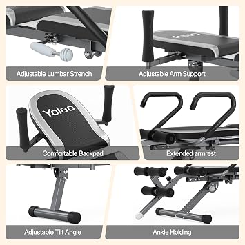 YOLEO Inversion Table Decompression Table for Back Pain Relief 265 lbs