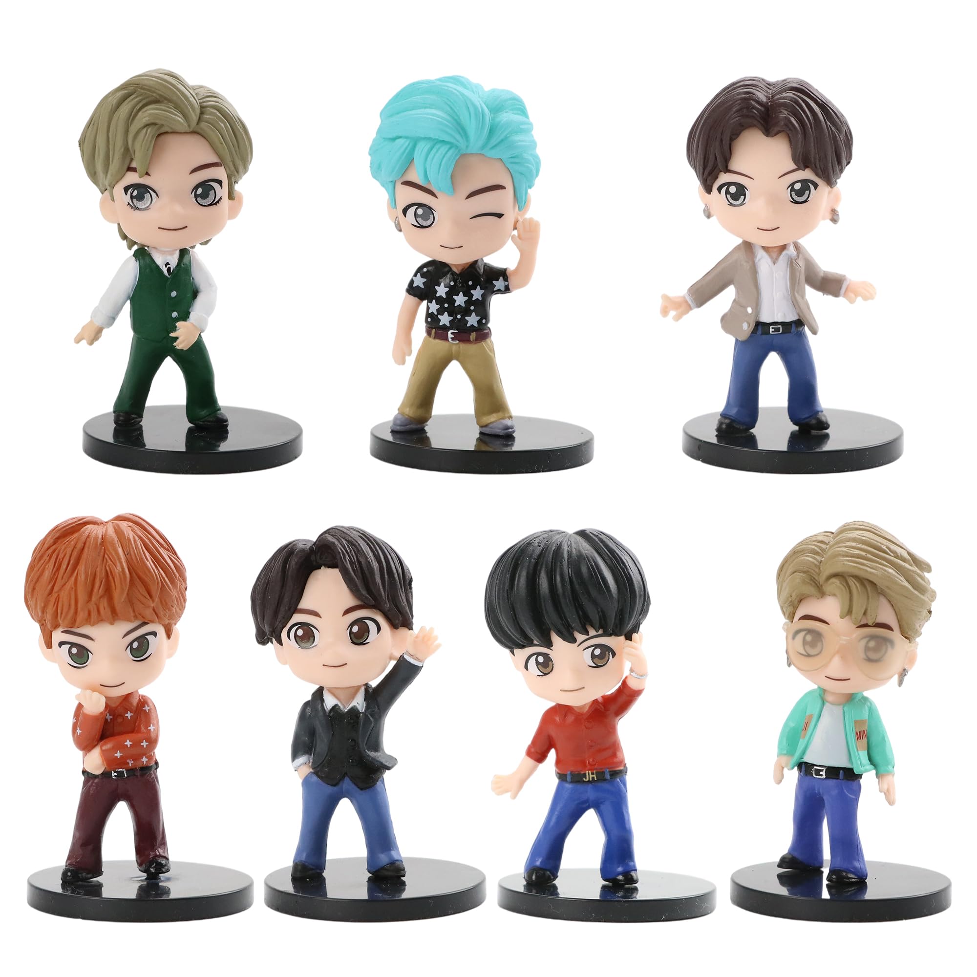 Kpop Bangtan Group Cake Toppers Figure Set - 7PCS, Party Cupcake Decorations, Birthday Party Supplies Gift for Army Action Figures Ideal Gift (Cool and Trendy)