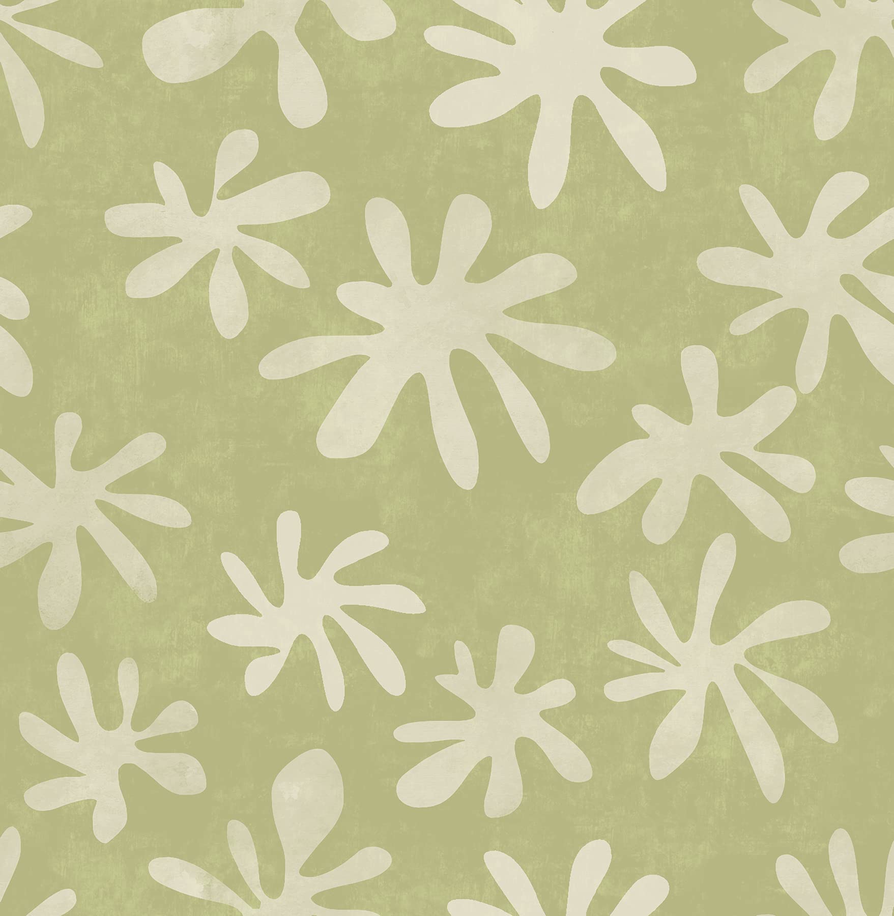 Alja Horvat NuWallpaper x Alja Horvat Sage Field of Flowers Peel & Stick Wallpaper, AHS4719