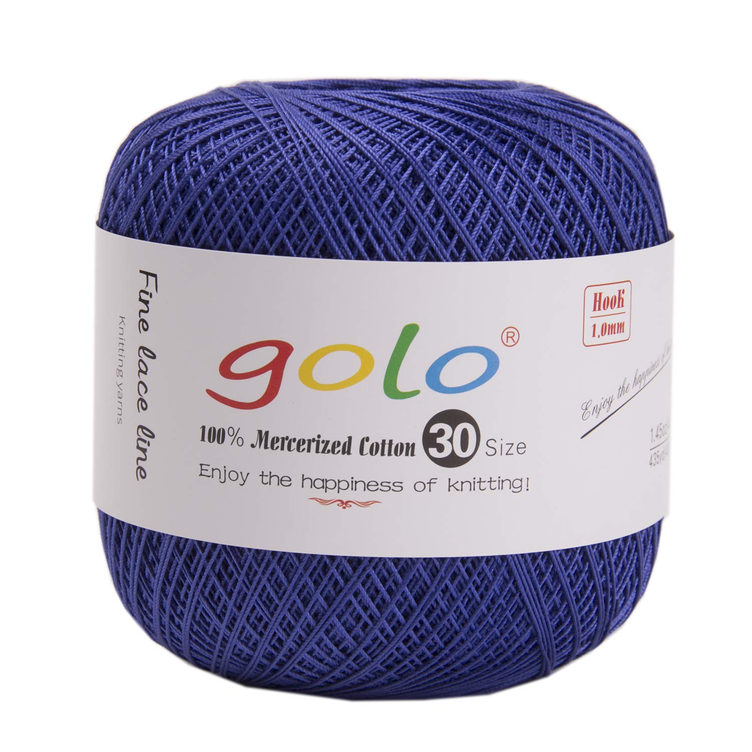 goloCrochet Thread Size 30 for Hand Knitting Cotton Crochet Yarn (Blue-797)