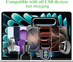 USB C Adaptateur de chargeur de voiture, PD 3.2 QC 5.0 Chargement rapide, 4-Port Chargeur de téléphone multi voiture compatible avec iPhone 17 16 14 13 Pro Max, Galaxy S25 24 Ultra