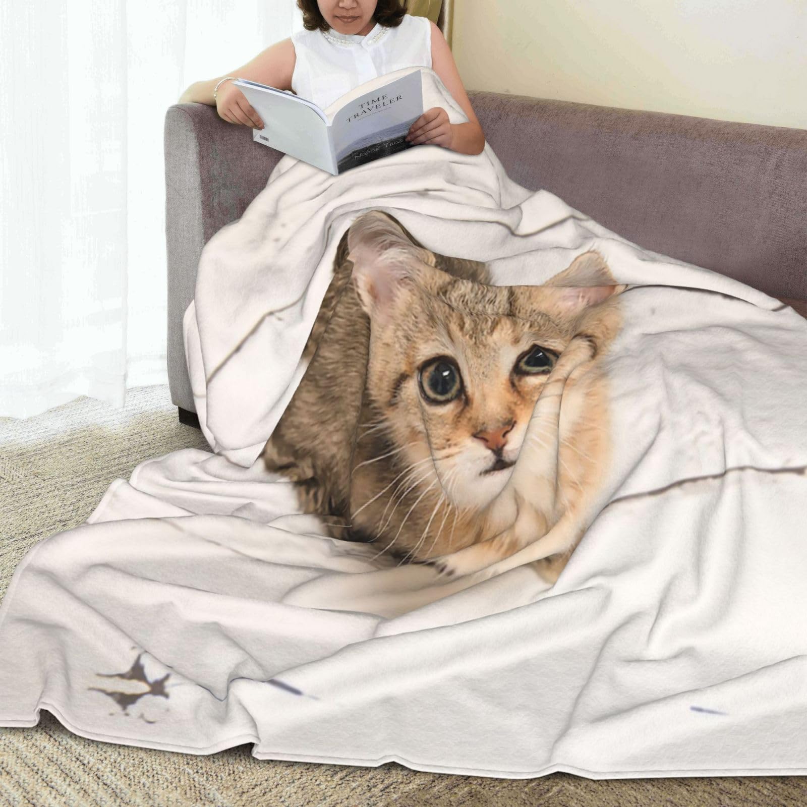 Amazon.co.jp: ブランケット 猫 可愛い ねこ 毛布 シングル 掛け毛布
