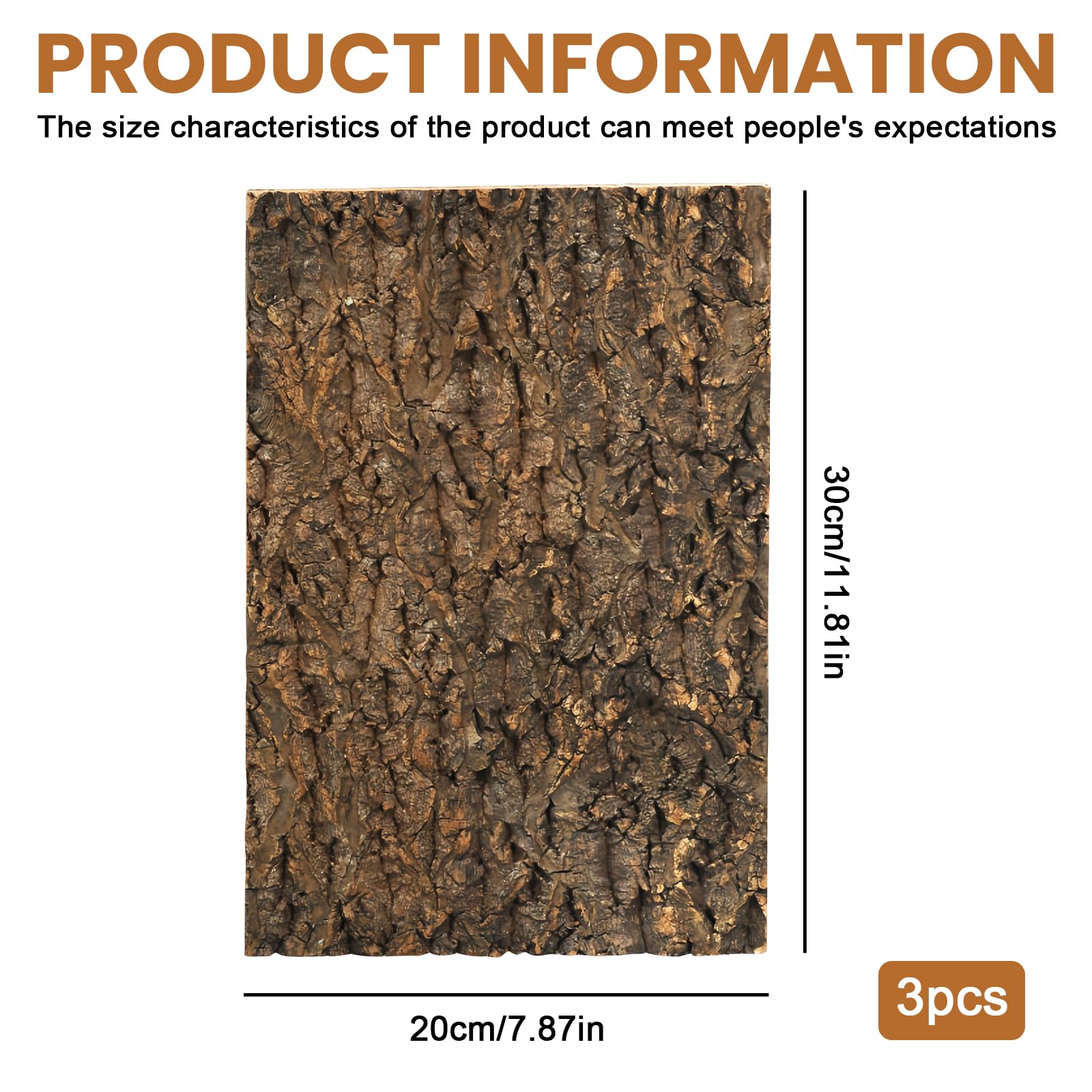 Fond d'écorce de liège pour Terrarium : 2 pièces d'écorce d'aspect Naturel, écorce de liège pour Terrarium, Aspect écorce d'arbre Naturel, liège Noir 100% Naturel, Fond de Carreaux de liège
