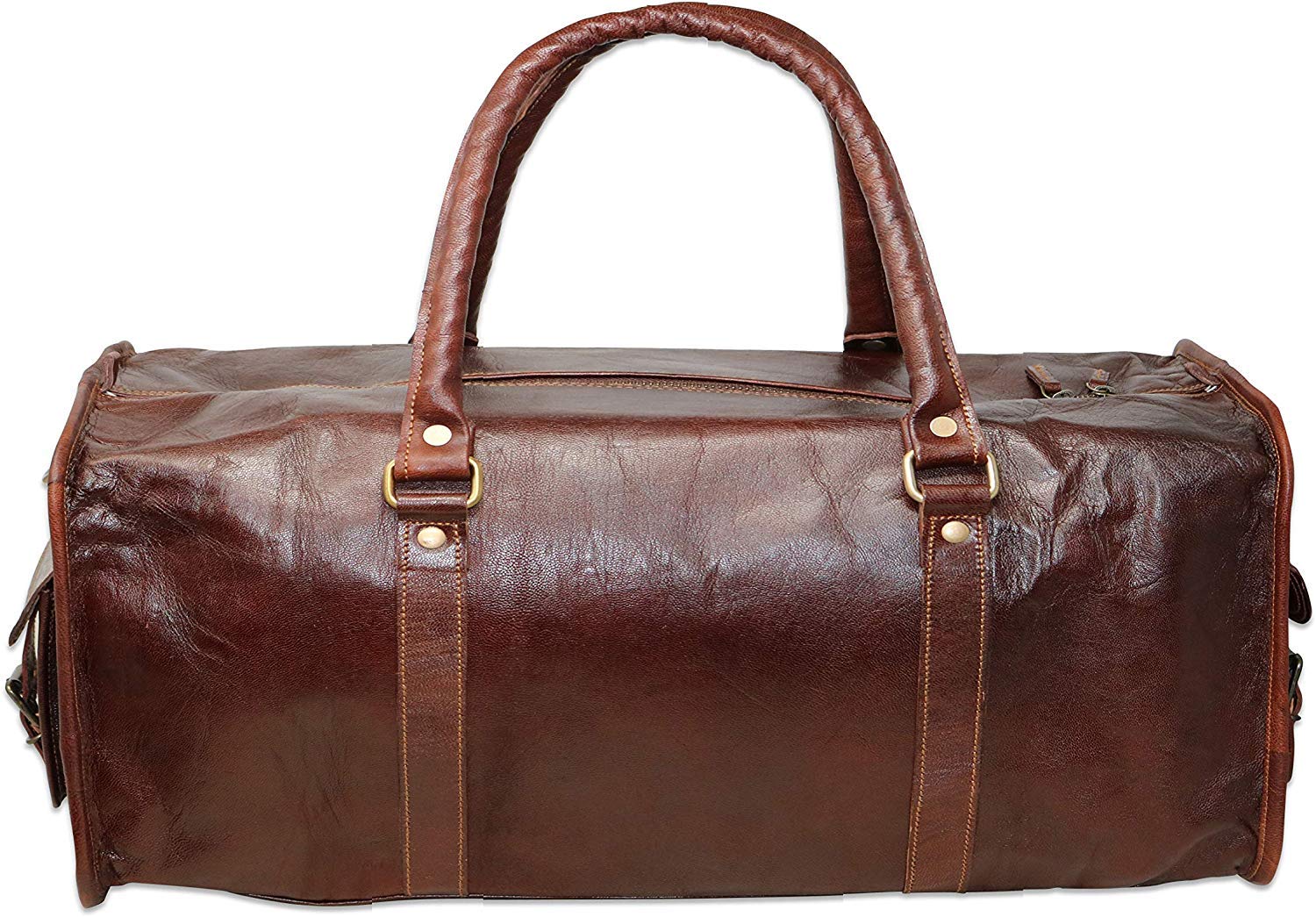 60 Cm Bolso Bolsa Viaje Veliz Equipaje De Cuero Piel Grande Vintage para Cabina Fin Semana Gimnasio Deportes Carry-On Hombre Y Mujer