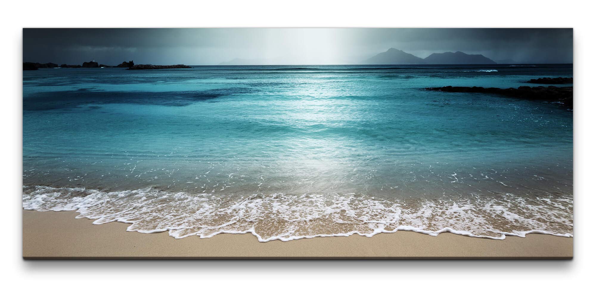 Paul Sinus Art Wandbild Meer Strand – Kunstdruck Auf Leinwand 150x50 Cm, Vintage-Stil Für Moderne Räume