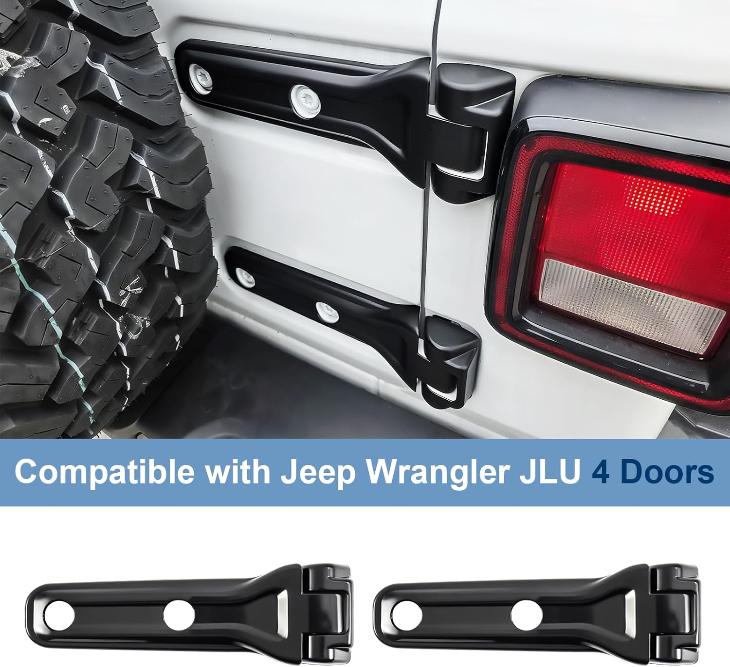 24pcs Exterior Trim Kits Compatible with Jeep Wrangler JL JLU 2018-2025 2/4 Doors, Door & Hood Hinge Covers Door Handle Side Vent Tailgate Hinge Trim Covers