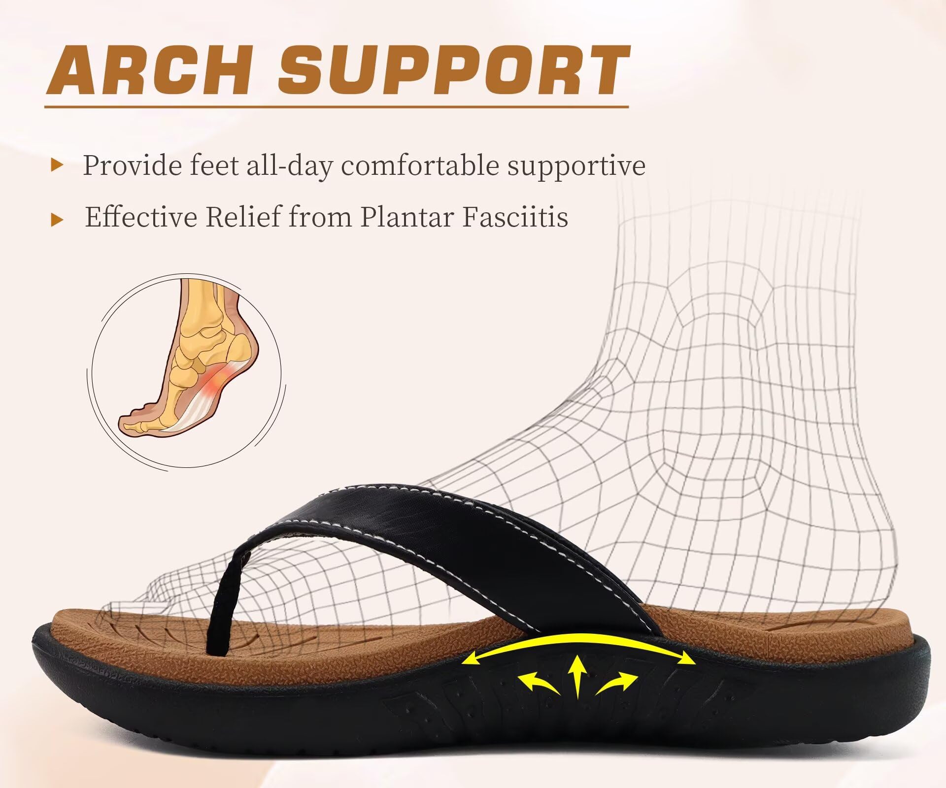 jiajiale Fascitis Plantar, Sandalia Mujer