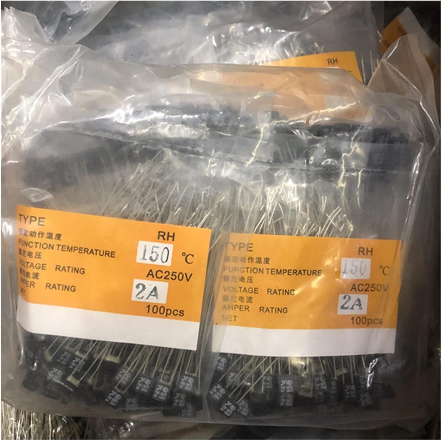 100pcs Black Square Fan Motor 1A 2A 3A 250V RH Thermal Fuse LED Fue 92 95 105 110 120 125 130 135 140 145 150 Degree Temperature Switch(3A,120 Degree)