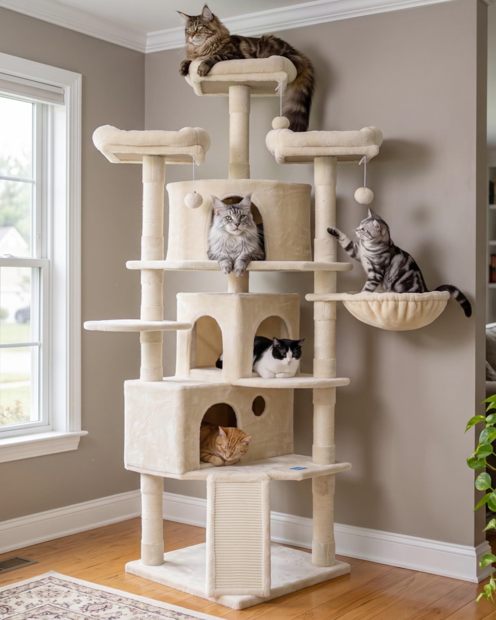 Amazon.com: Hey-brother Cat Tree Tower with Multi-Level Large