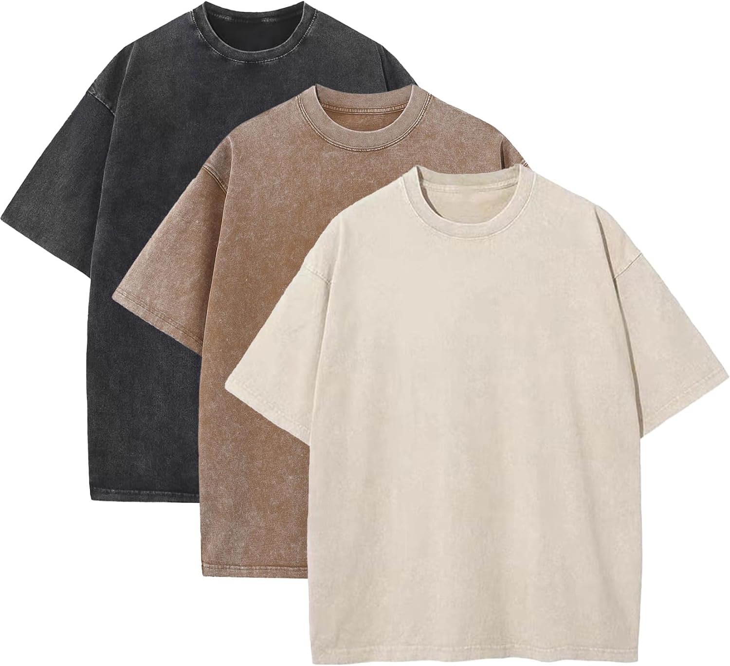 Womens Oversized T-Shirt Acid Washed Vintage Crewneck Cotton Tee | Vintage Oversized T-Shirt, Acid Wash Tee, Crewneck Cotton Tee, Streetwear Basic Tops, Loose Fit Boyfriend Tee
