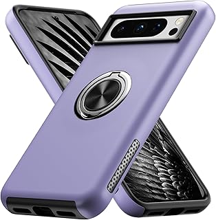 MMHUO for Google Pixel 8 Pro Case,Dual Layer Military Grade Drop Protection Slim Pixel 8 Pro Kickstand Case with Hidden Ring Holder Shockproof Phone Case for Google Pixel 8 Pro 5G (2023),Purple