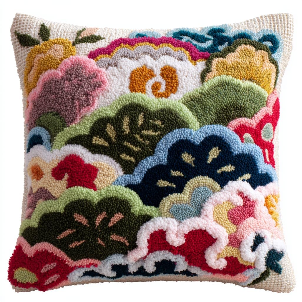 AxiangziK Latch Hook Pillow Making Set,Auspicious Clouds
