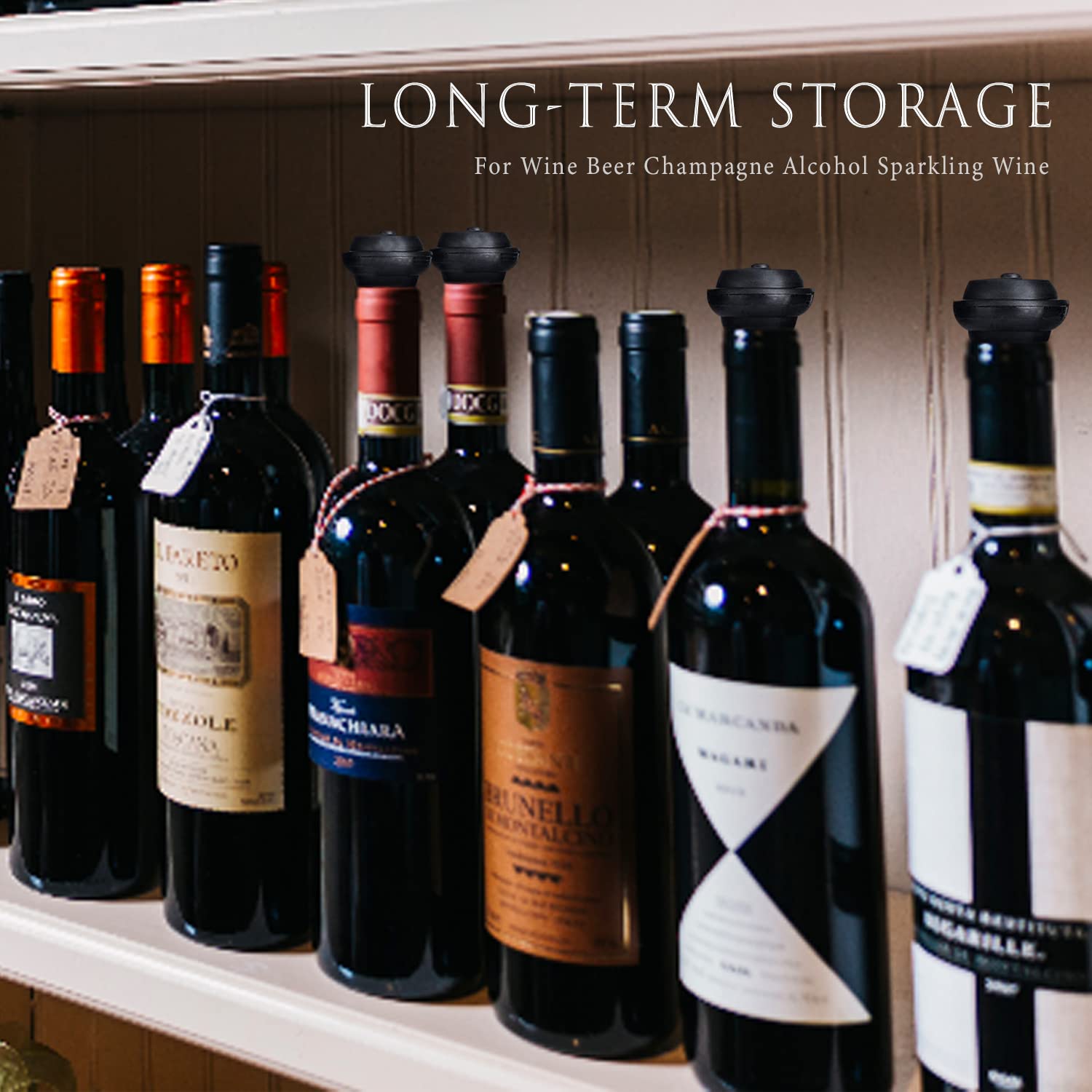 Tappi Sottovuoto Per Bottiglie Di Vino - Confezione Da 10 Pezzi, Riutilizzabili E A Tenuta Stagna - Foto 9