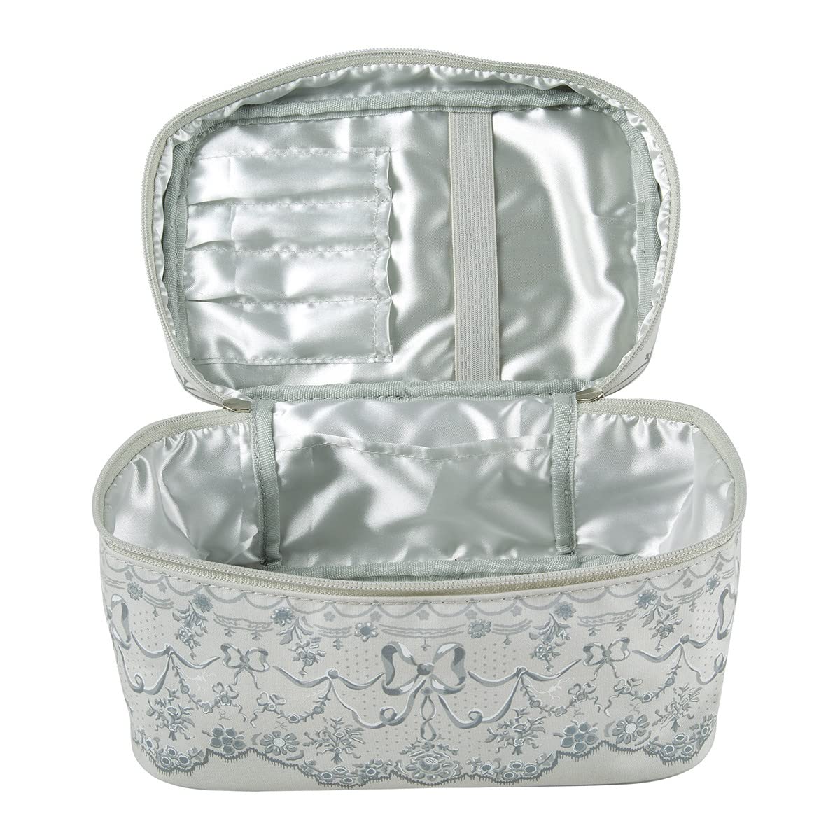 Mathilde M Kosmetiktaschen Set – 2 Stück, Grau, Satin-Innenfutter – Perfekt Für Reise & Organisation
