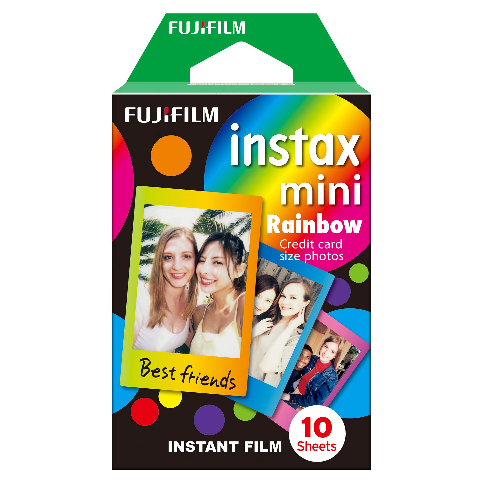 Fujifilm Instax Mini Pellicola, Motivo Arcobaleno, Confezione da 10 Pezzi & 16386016 Instax Mini Film Pellicola Istantanea per Fotocamere Instax Mini, Formato 46x62 mm, Confezione da 20 Foto