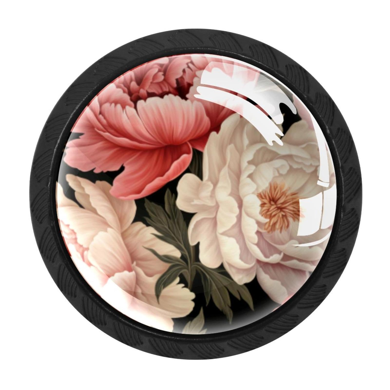 CHENZZZZ 4 Pack Peony Kitchen Cabinet Knobs Drawer Knobs Door Dresser Handles for Personalized Gifts Great for Any Occasion