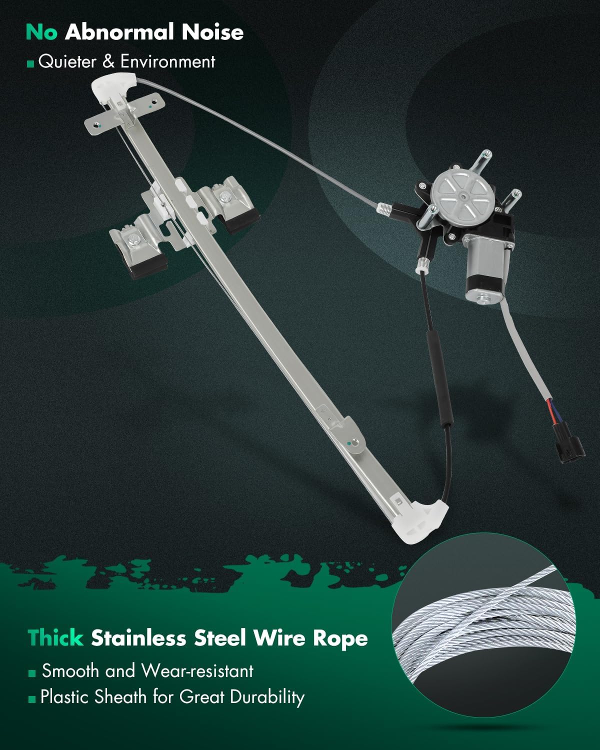 SCITOO Rear Right Power Window Regulator with Motor Fit for 2005-2010 for Dodge Dakota,2006-2009 for Mitsubishi Raider,2011 for Ram Dakota,741-074