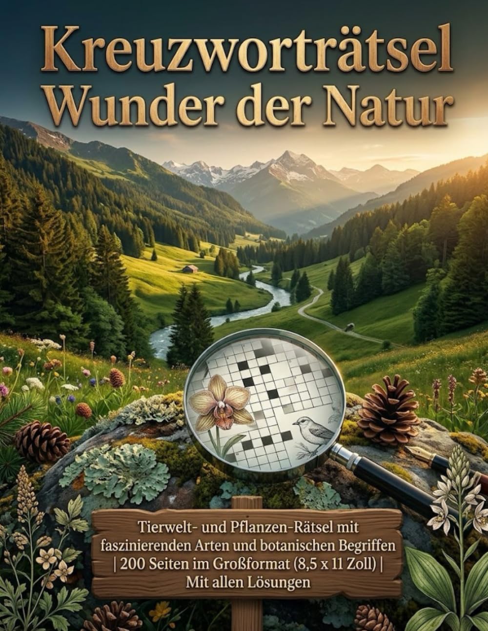 Kreuzworträtsel Wunder der Natur: Tierwelt- und Pflanzen-Rätsel mit faszinierenden Arten und botanischen Begriffen | 200 Seiten im Großformat (8,5 x 11 Zoll) | Mit allen Lösungen