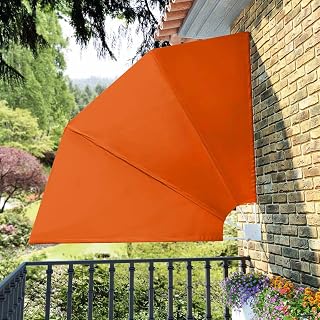 Collapsible Balcony Patio Retractable Side Awning Sector Wall Mounted Outdoor Privacy Screen for Garden, Balcony, Terrace,Side Blind Terracotta 210x210 cm