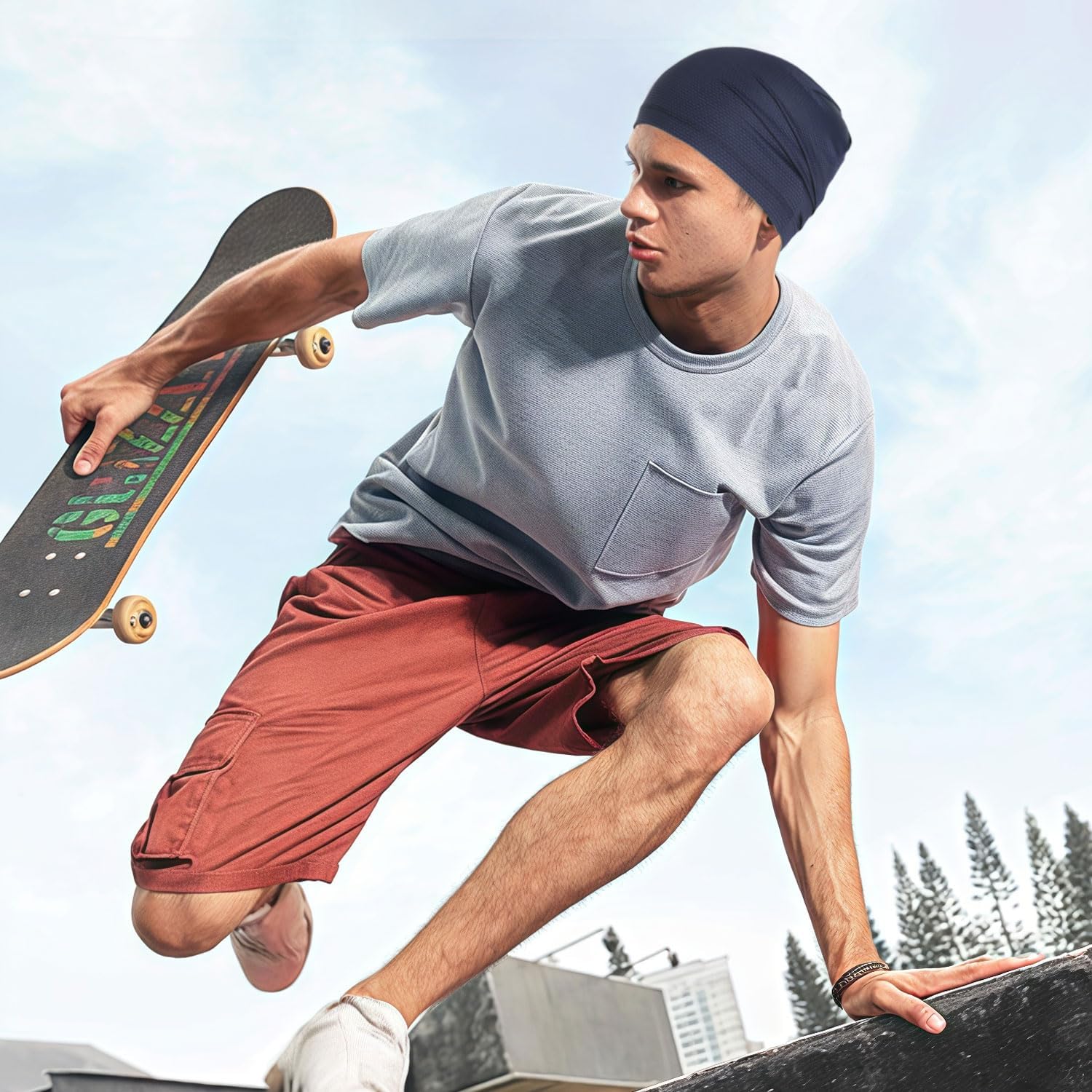 WTACTFUL 1Pack / 2 Pack Skull Caps for Men & Women - Breathable 3D Mesh Running Caps for Cycling, Gym - Image 4