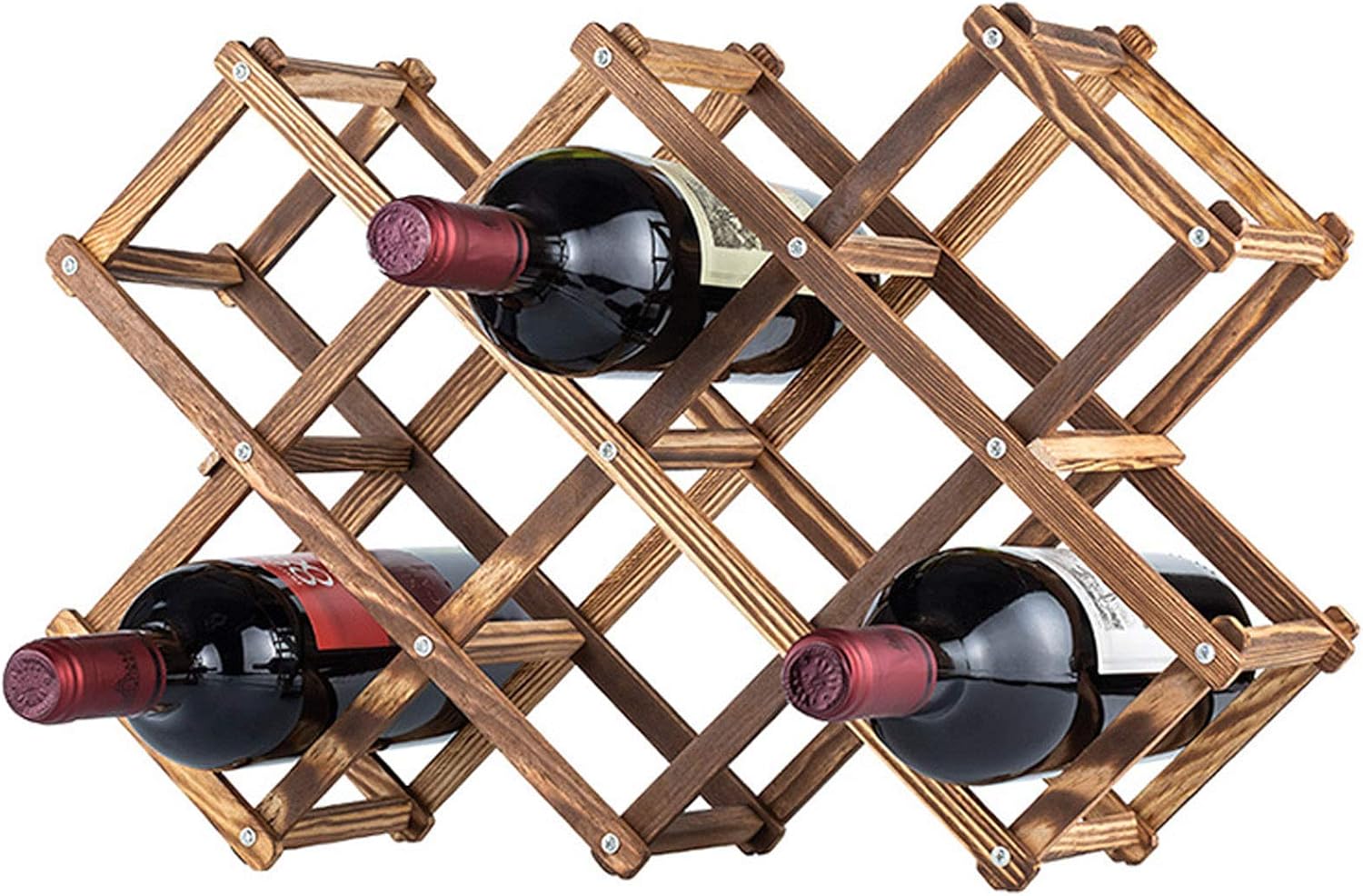 Freestanding Wine Racks Cabinets Stackable Wooden Wine Cellar Racks for 10 Bottle Home Kitchen Bar Cabinets