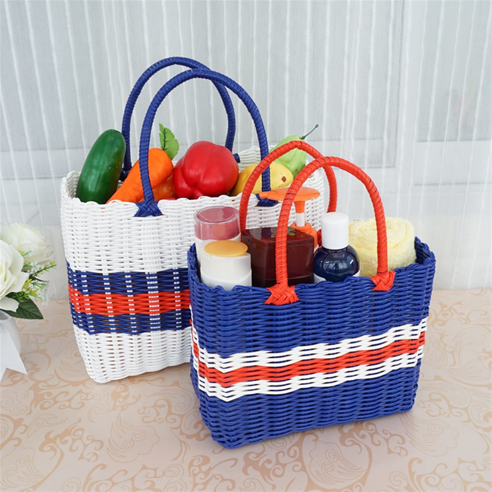 Panier de pique-nique, petit panier de pique-nique en osier fait à la main, panier de courses pour la maison, légumes, fruits, panier de rangement de pique-nique, panier de rangement de jardin