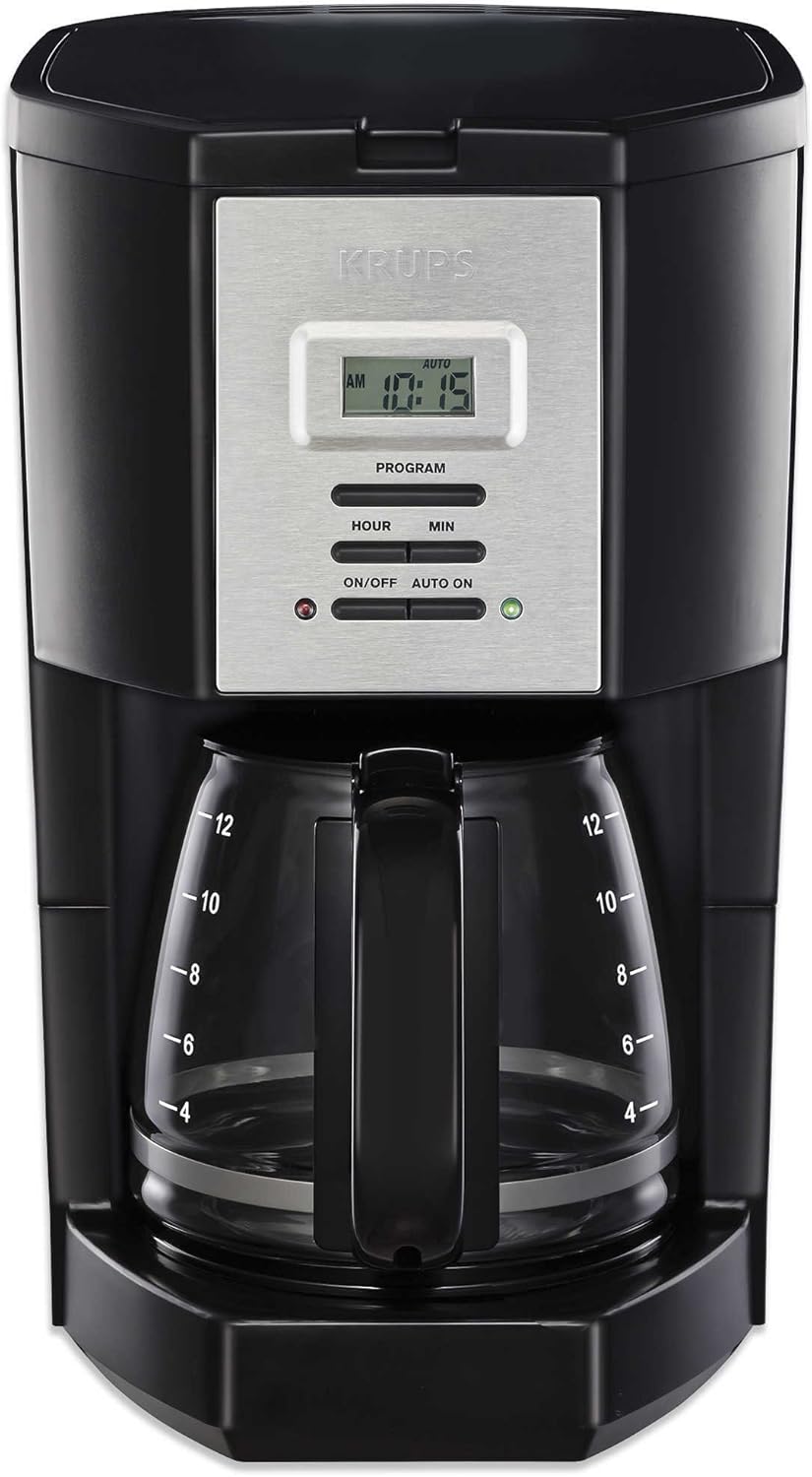  
KRUPS KM7508 Cafetera programable negra de 12 tazas 