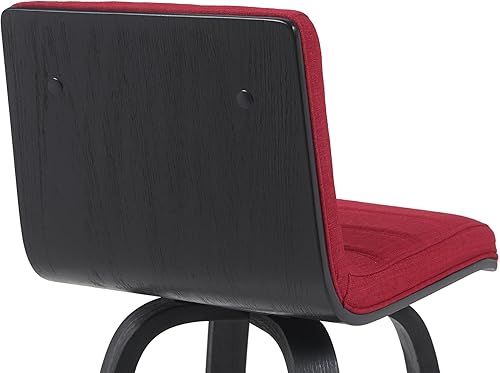 Miniatura 122 de Armen Living Vienna - Taburete giratorio de 26 pulgadas de altura de mostrador de piel sintética gris y madera de nogal Piel sintética