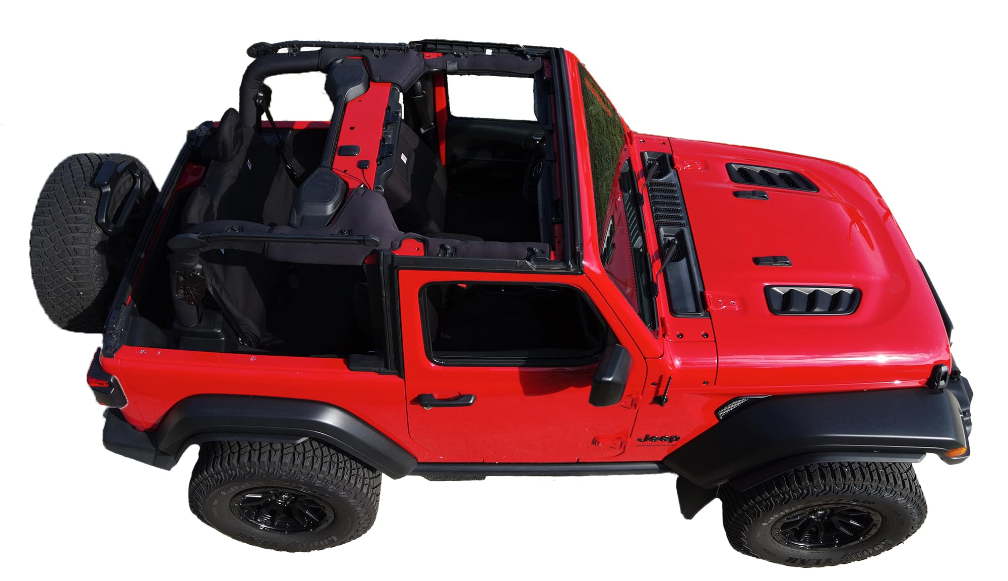 Koverz Neoprene Roll Bar Cover Padding Compatible with 2-Door Jeep Wrangler JL 2018-2023 (NOT 2024-2025) - Black