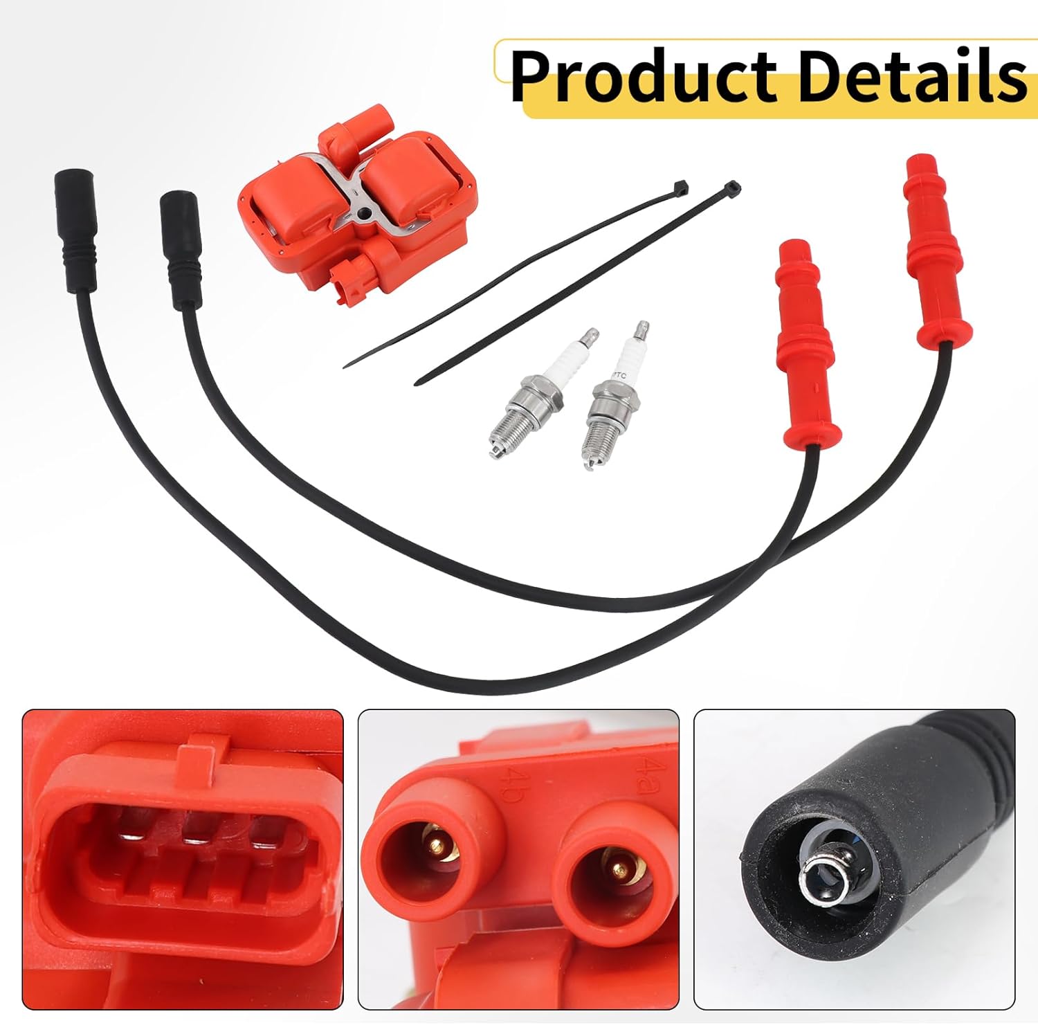 Dokili Ignition Coil W/Spark Plug Wire for Polaris Sportsman 850 2012-2024 Scrambler 850 2013-2023 4010425 4014007 4013328 4013327 3022438