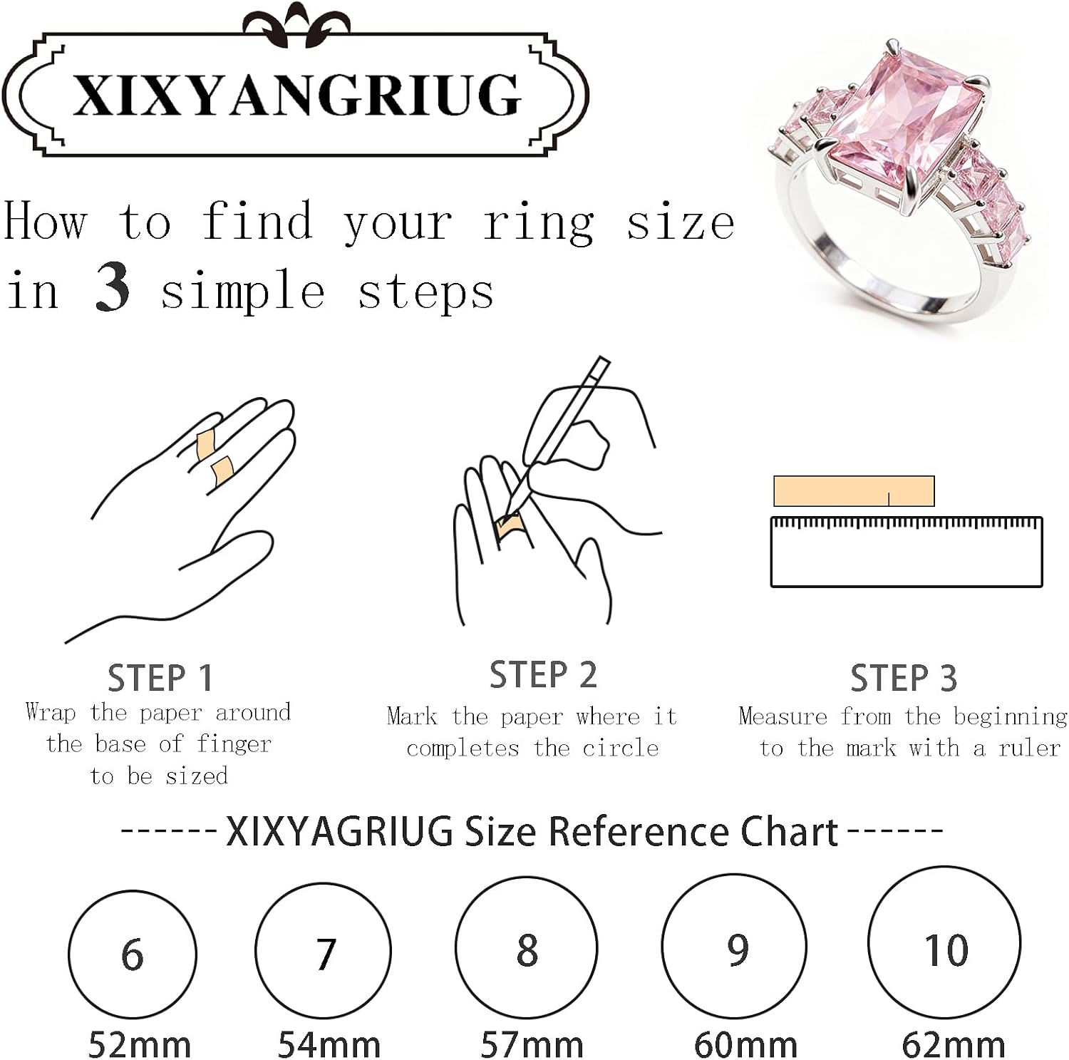 Pink Cubic Zirconia Gold/Silver Plated Ring for Women 925 Sterling Silver,Pink Classic Simple Engagement Band Rings Jewelry Gifts for Her,Radiant Cut Stone Dainty Promise Ring for Wedding Daily Size:6-10