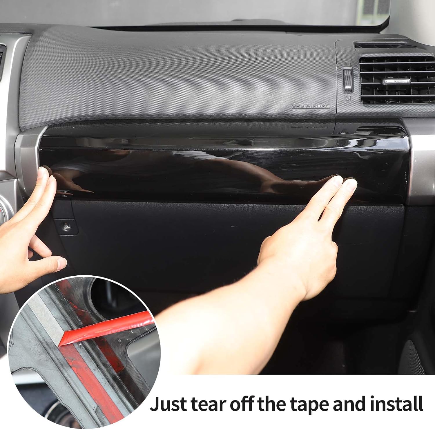 Hoolcar Co-Pilot Passenger Panel Trim Interior Passenger Dash Trim Cover Compatible with Toyota 4runner 2010-2023, Black