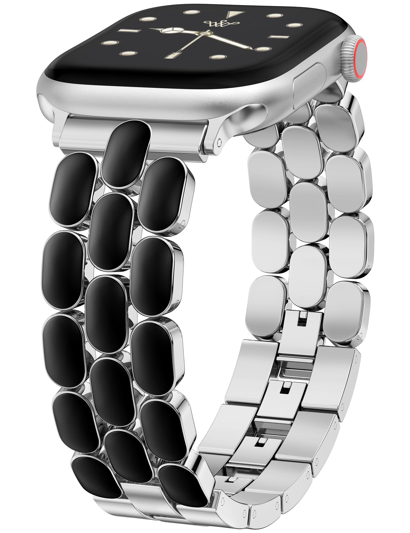 Wearlizer Metal Band Compatible with Apple Watch Bands for Women 40/38/41/42/44/45/46/49mm, Enamel Stainless Steel Strap for iWatch Series 11-1 SE/