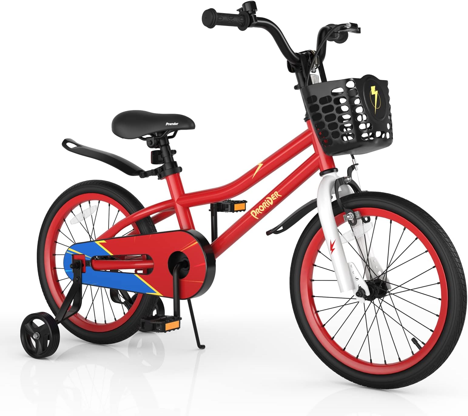 BABY JOY Kids Bike, 12 14 16 18 Inch Boys Girls Bike for 3-8 Years w/Training Wheels, 20 Inch Children Bicycle for 8+ Teens w/Kickstand, Handbrake, Coaster Brake & Removable Basket, Sporty Bicycle