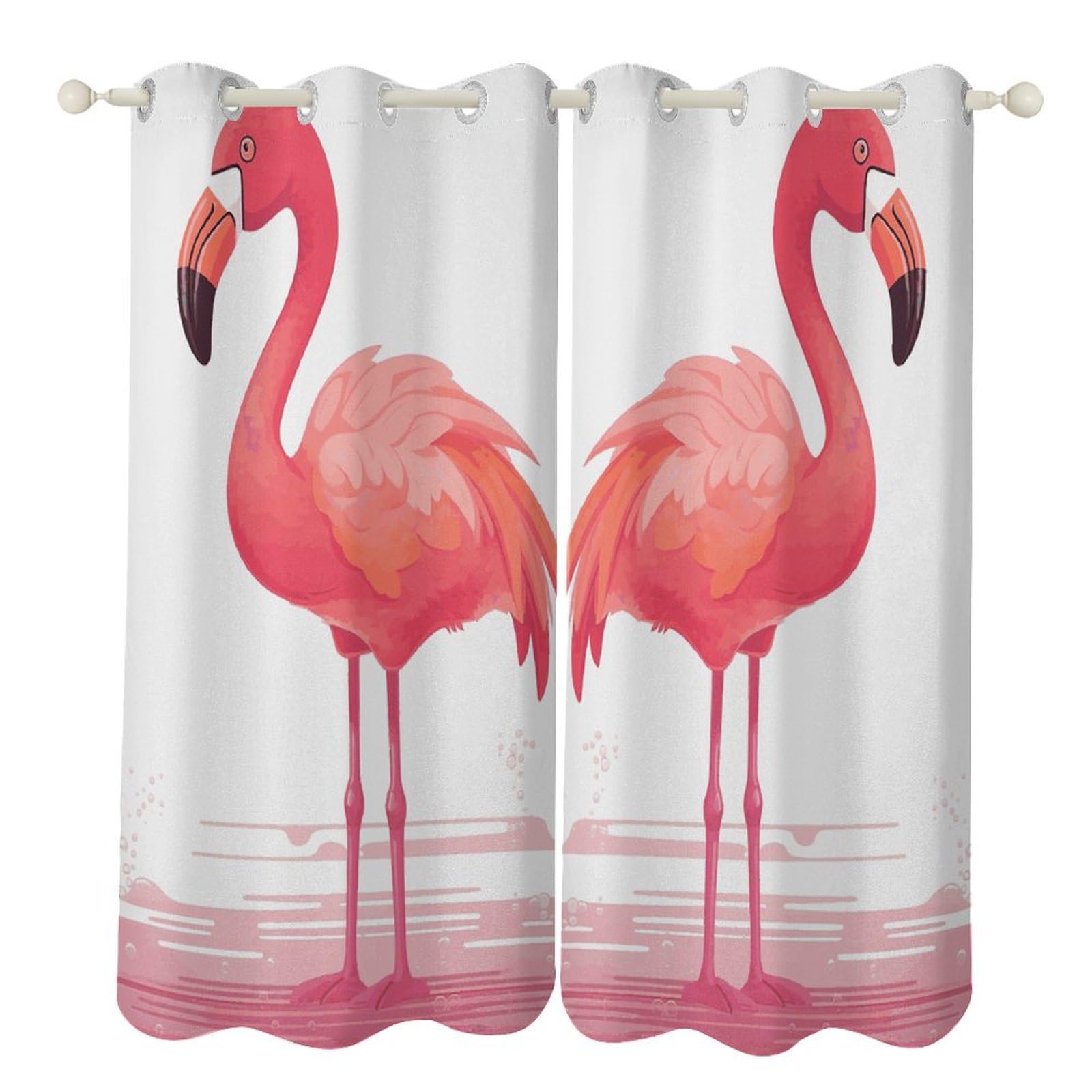 Rideaux occultants flamant rose à œillets pour chambre et salon