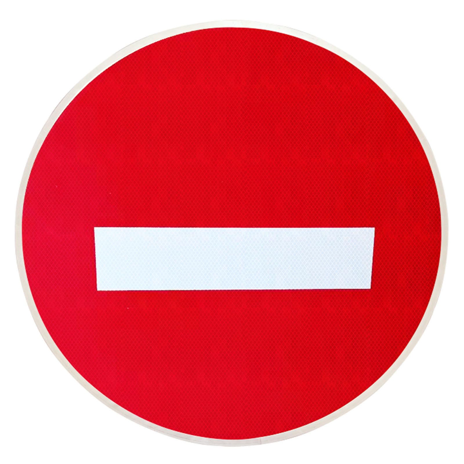 Señal de prohibido el paso de aluminio de 1,5 mm reflectante de alta visibilidad circular roja para carreteras aparcamientos y zonas industriales de la UE (Rojo, 40x40cm)