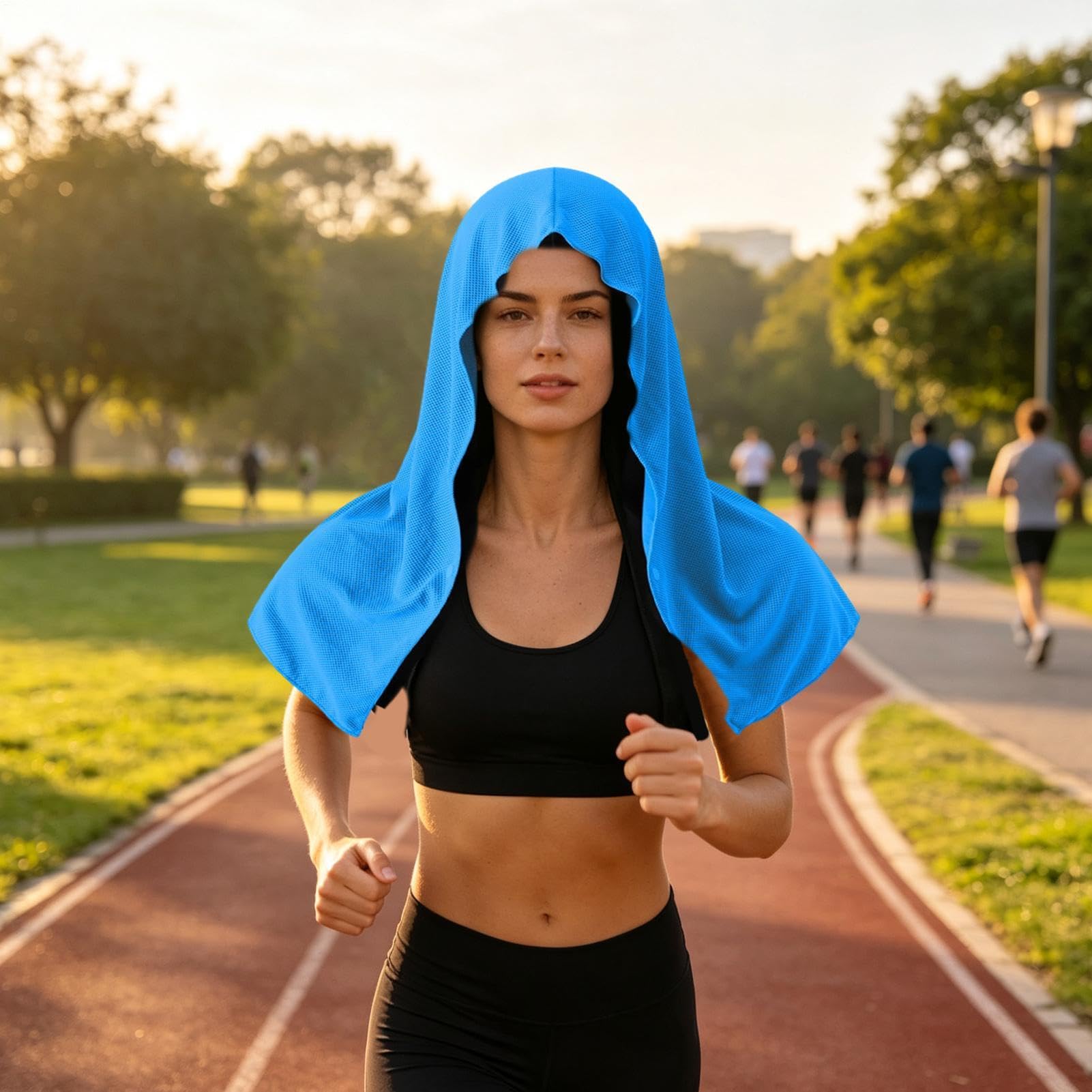 Asciugamano Rinfrescante Con Cappuccio Sciarpa Con Cappuccio Traspirante | Asciugamani Rinfrescanti Sportivi Per Corsa Yoga Tennis Calcio Trekking