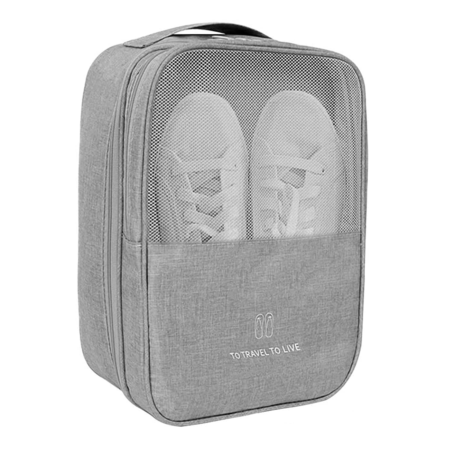 CinlitekShoe Bag,Travel Shoe Bag Waterproof Portable Organizer Storage Shoe Pouch Holds 3 Pair of Shoes (Grey)