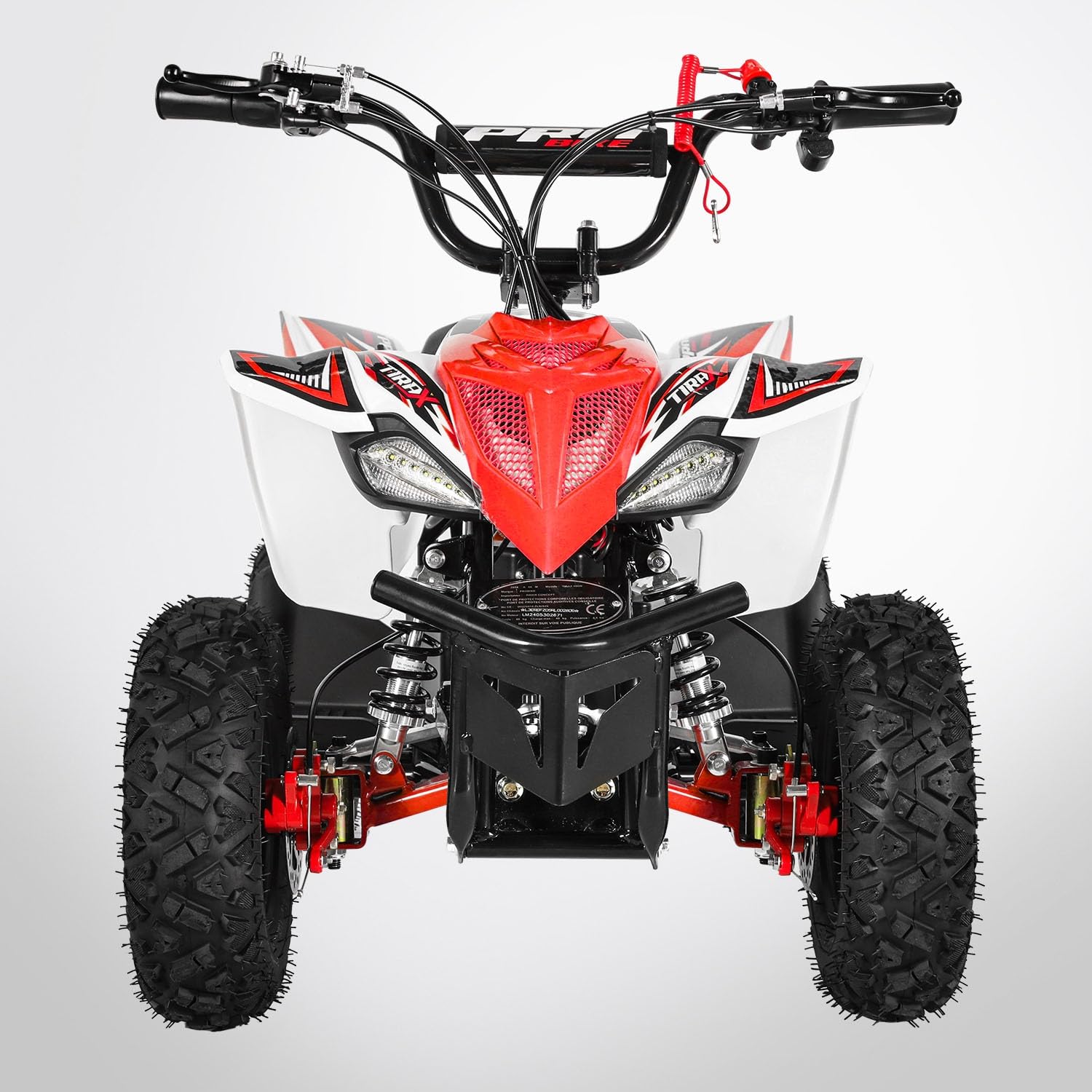 Pocket Quad TIRAX 800W - Mini Quad Enfant Électrique 800 W - Rouge et blanc