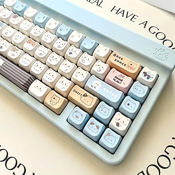 Amazon.com: FKZ Cute Cat Keycaps,Mao Profile Kawaii Kitten
