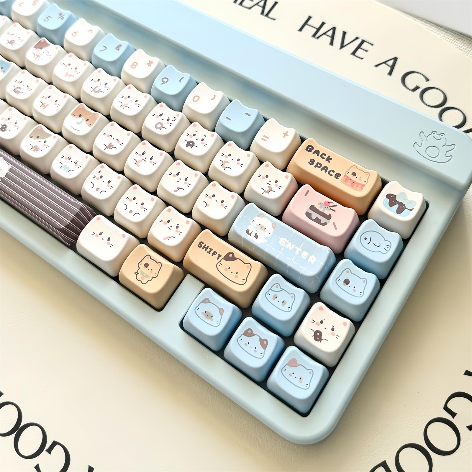 Amazon.com: FKZ Cute Cat Keycaps,Mao Profile Kawaii Kitten