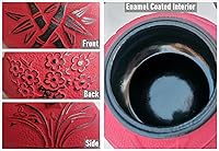 Vista 5 de 26 oz Japanese Style Cast Iron Teapot Set with 2 Tea Cups for Loose Tea, Asian Chinese Kung Fu Tea Pot Maker with Infuser and Trivet, Adult Gifts