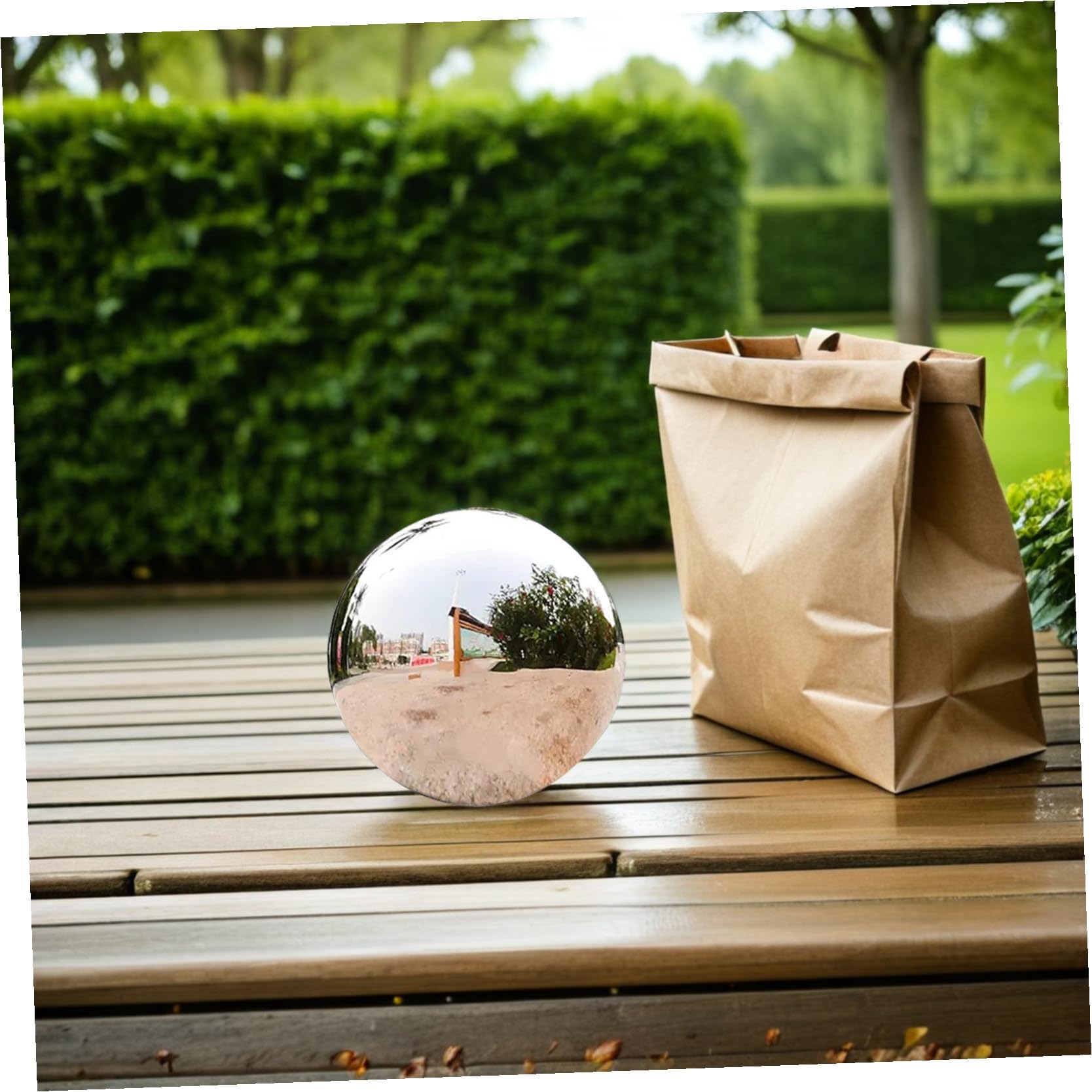 SUPVOX Sfera Argento Giardino Inossidabile e Riflettente da in Acciaio Semplice Design Decorativo per Prato Cortile