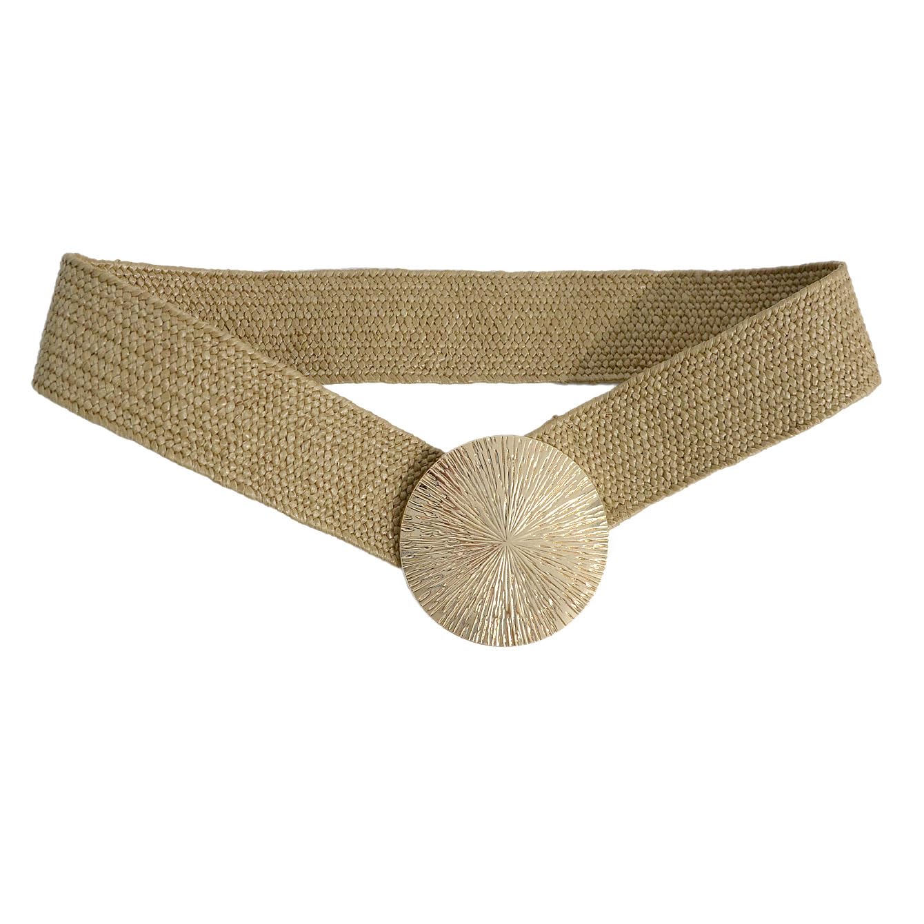 Mujer Vestido Cinturón De Mujer Decoración Casual Cintura Ancha Con Hebilla Redonda De Metal Cierre Elástico En La Cintura