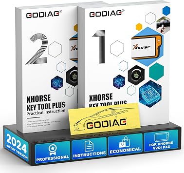 GODIAG Key Fob Programming Tool Book for All Vehicles, Key Tool Plus Practical Instruction 1&2 Two Books for Vehicle Maintenance Engineer