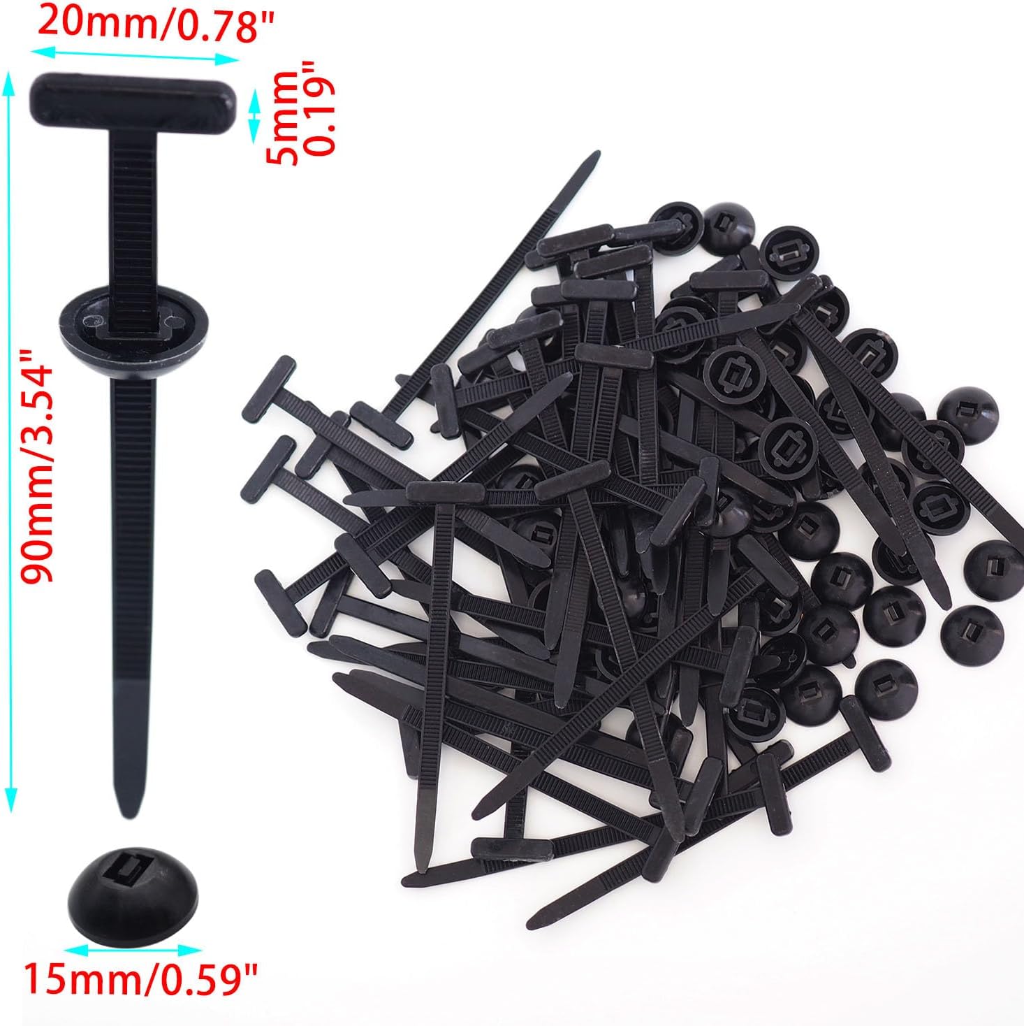Black Nylon Cable Ties Multifunctional Cable Tie Buckle-Length 9cm, for Car Daily Repair, Home, Office, Garden, Workshop (100)