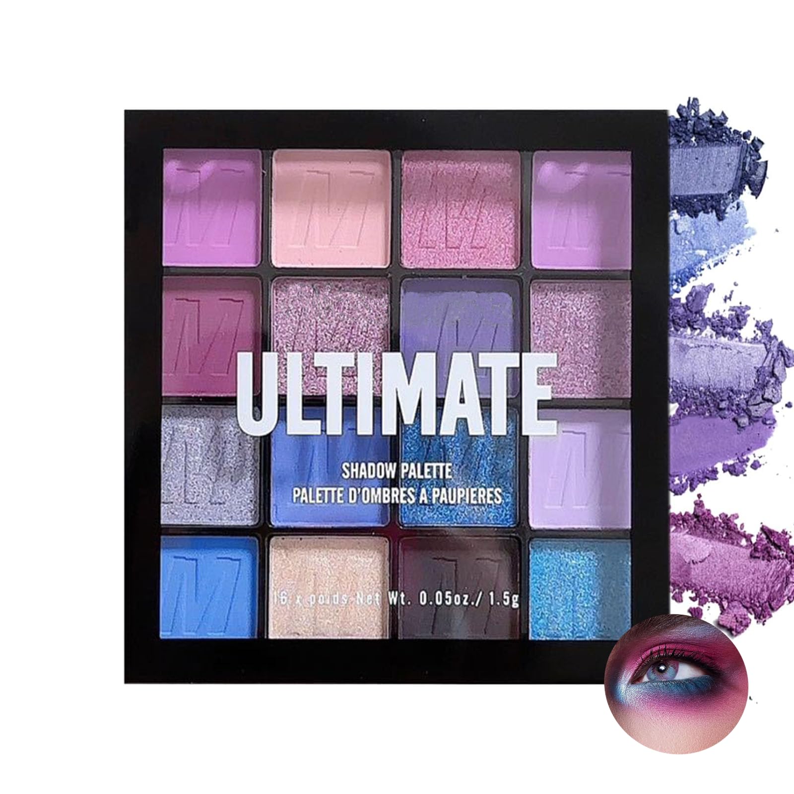 Purple Eyeshadow, Long-lasting Matte Waterproof and Sweat-proof Dazzling Colourful Eyeshadow Palette