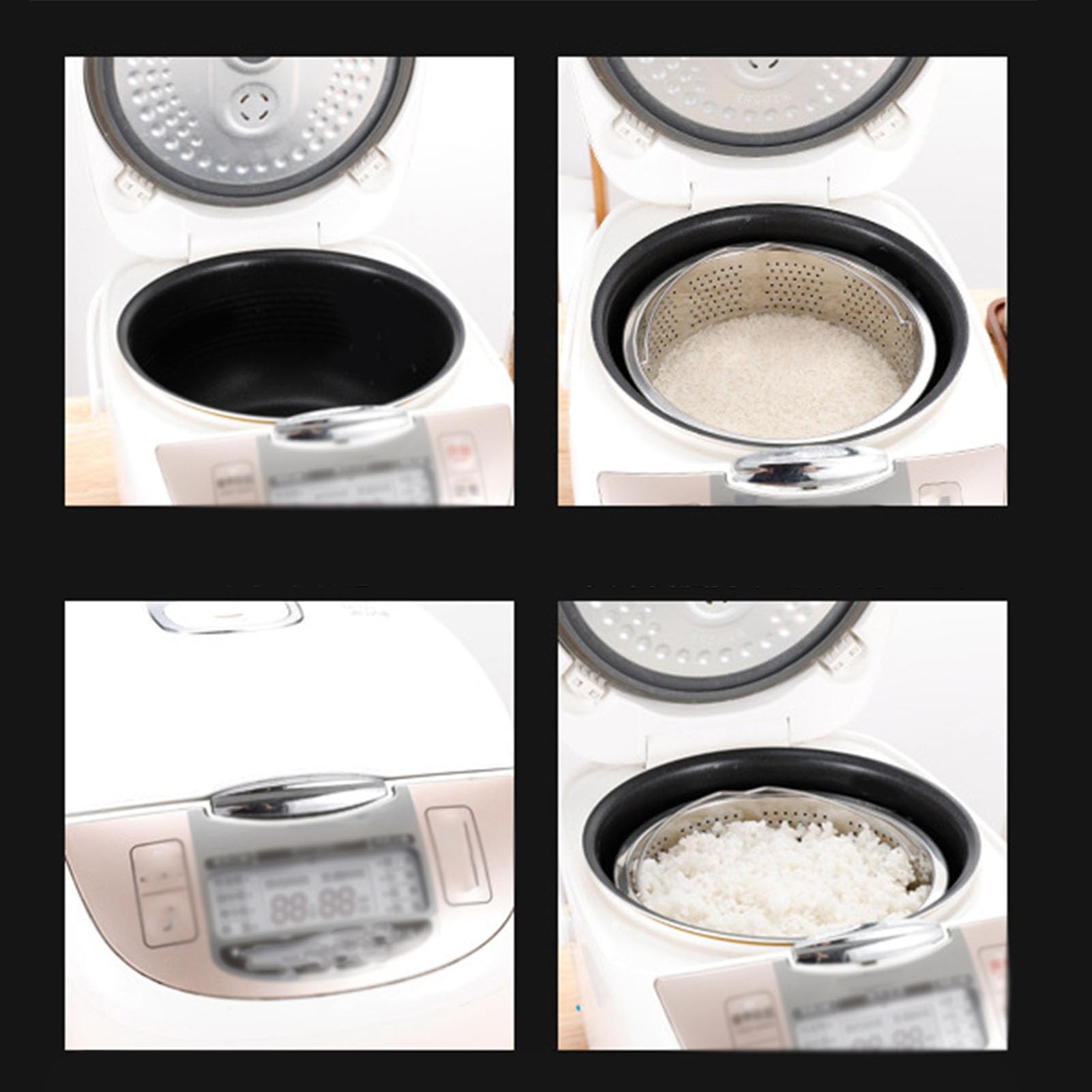 Canasta de vapor para verduras antiadherente con asa, inserto de cesta de vapor de acero inoxidable para ollas, inserto de olla de arroz para eliminación de azúcar (17,5 cm)